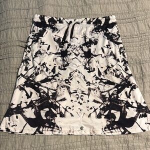 Black and White A-Line Mini Skirt for Night Out